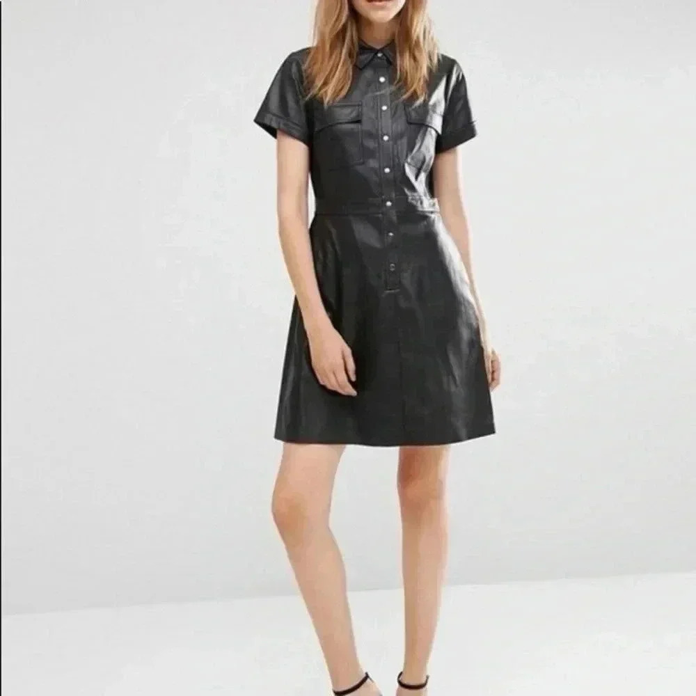 BCBG Maxazria Stephana Faux Leather Dress